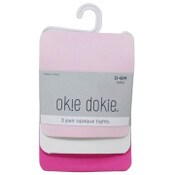 Wholesale - 3pk 0-6m GIRLS PINK OPAQUE TIGHTS, UPC: 730838755451